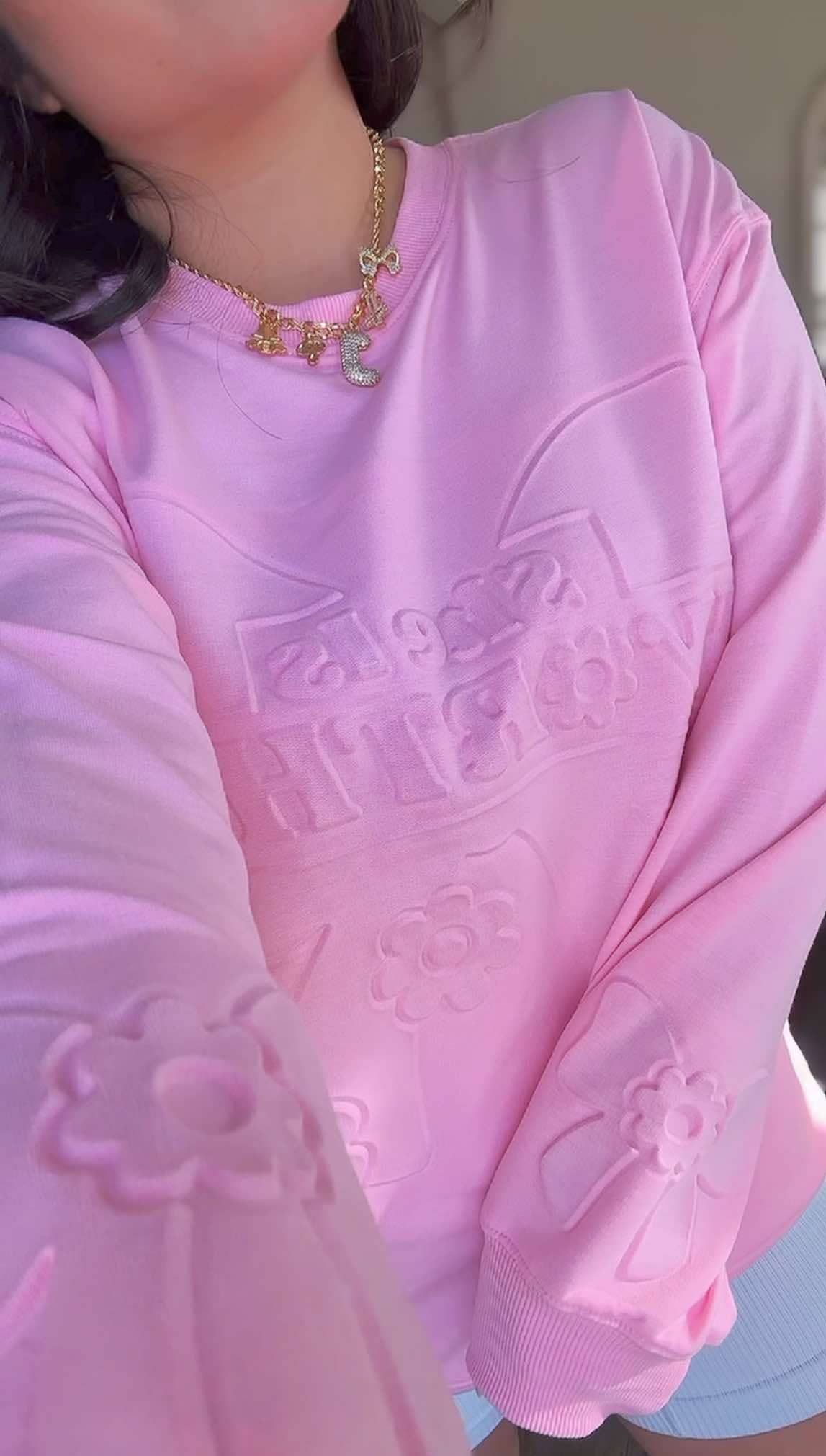 JadyK - Wholesale Sweatshirt - Women's - Spring 2026 - She Is Worthy Bow Emboss Sweatshirt2