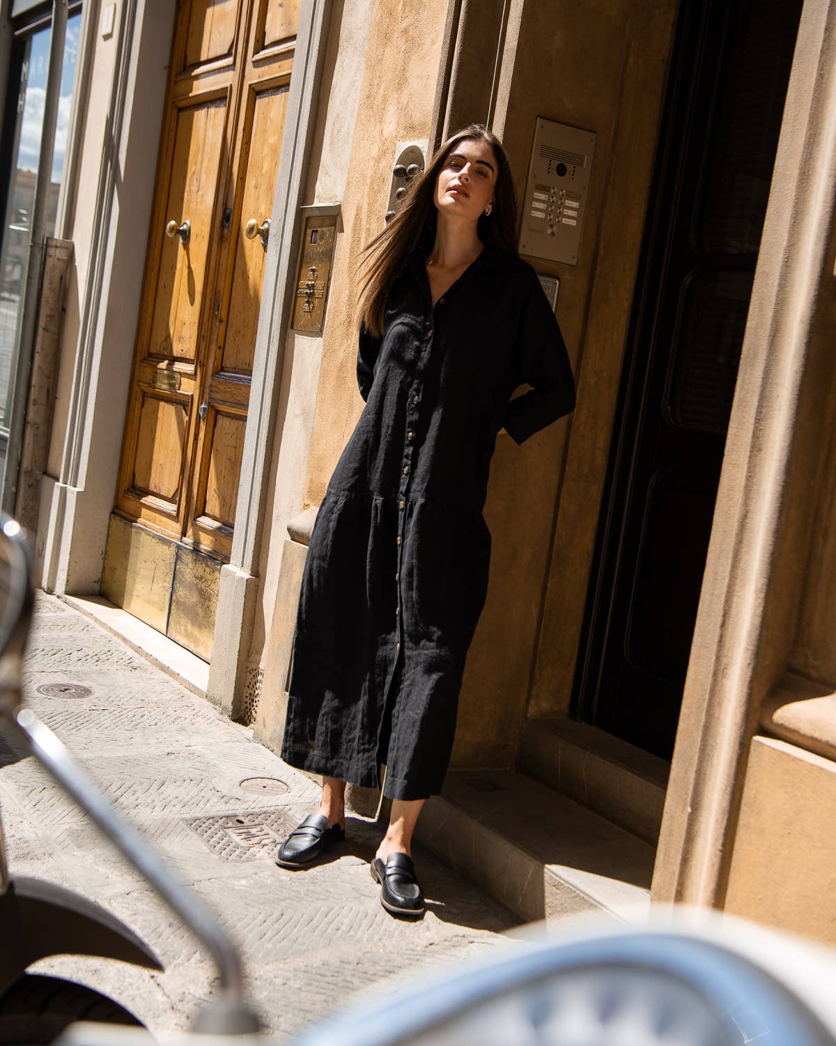 Sauths - Wholesale Dress - Women's - Sofia - Linen Dress in Black3