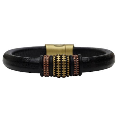 The Essence of Silver - Vente Bracelet jonc - Bracelet en cuir pour homme, bracelet pour femme, Renegade, laiton1