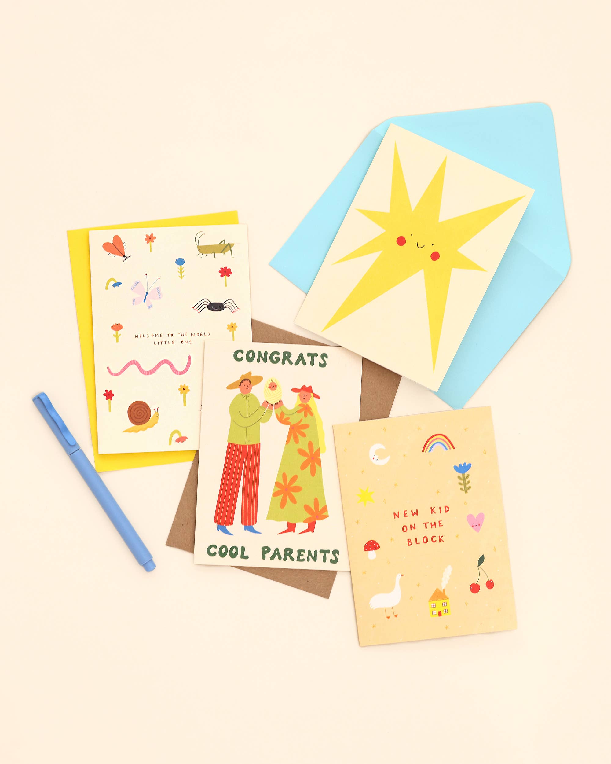 Little Black Cat Illustrated Goods – wholesale Babykort – Cool parents-kort till nyfödd | Unisex babykort | Grattis2