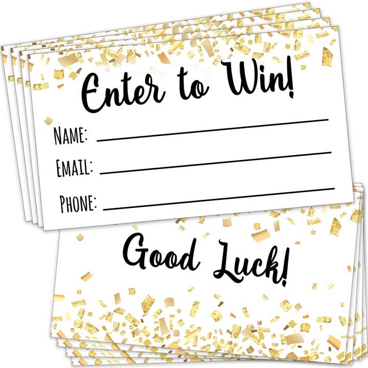 T Marie - Wholesale Stationery/Notecard Set - 200 3.5”x2” Raffle Tickets - Enter to Win Entry Form Cards