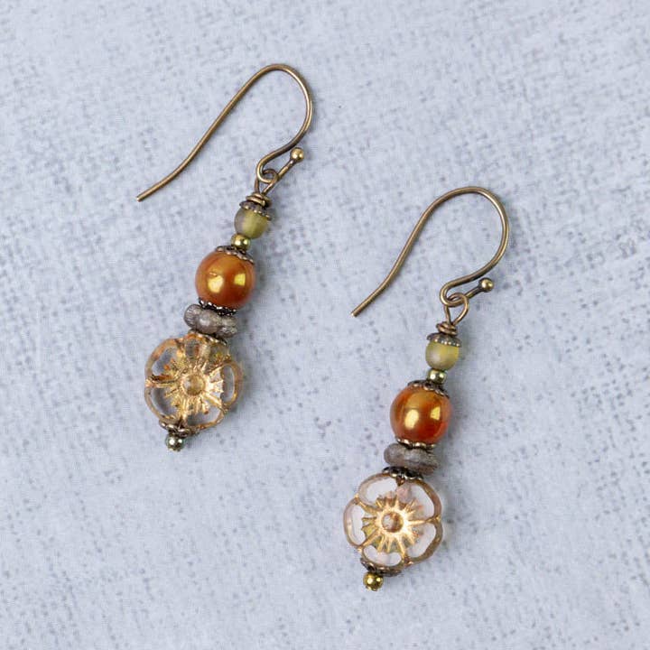 Anne Vaughan Designs Jewelry - Wholesale Dangle Earrings - Sacred Heart Czech Glass Simple Earrings0