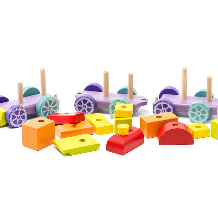 Toysmith - Wholesale Build-a-Toy - Kids - Cubika Wooden Rainbow Express Train3