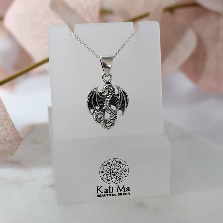 Harley gevleugelde drakenhanger voor wholesale door Kali Ma Designs - Sterling Silver Jewellery