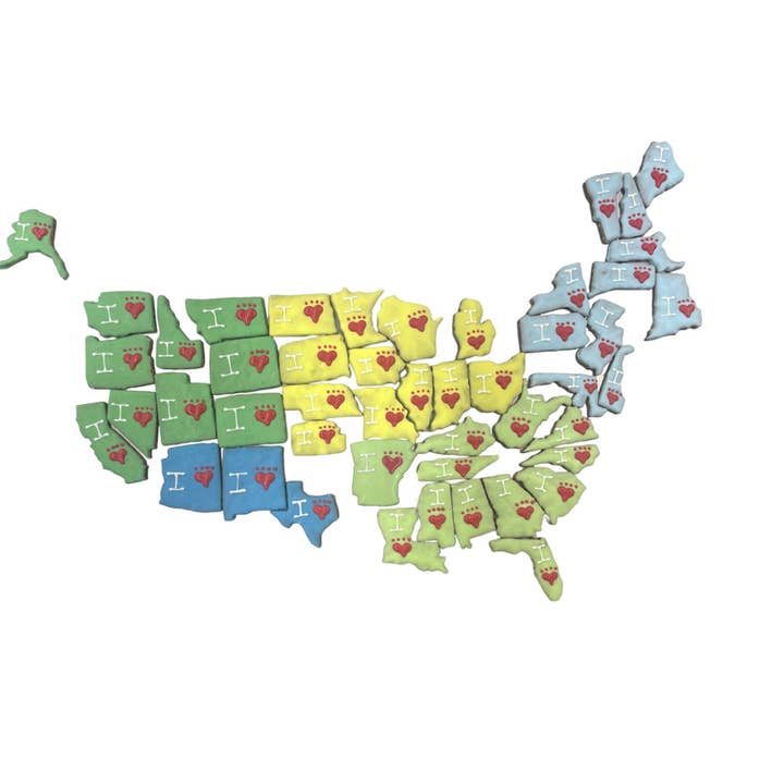 Paws Gourmet Bakery - Wholesale Pet Treats - Dog - Paws Gourmet Bakery I Heart My State Dog Treats