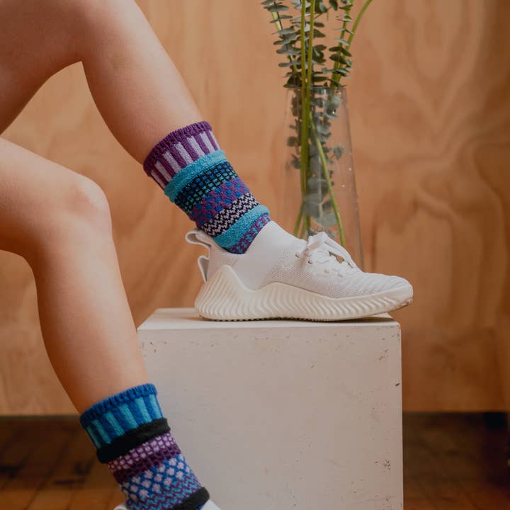 Solmate Socks - Wholesale Socks - Unisex - Raspberry Crew Socks | Eco-Friendly & Made in the USA4