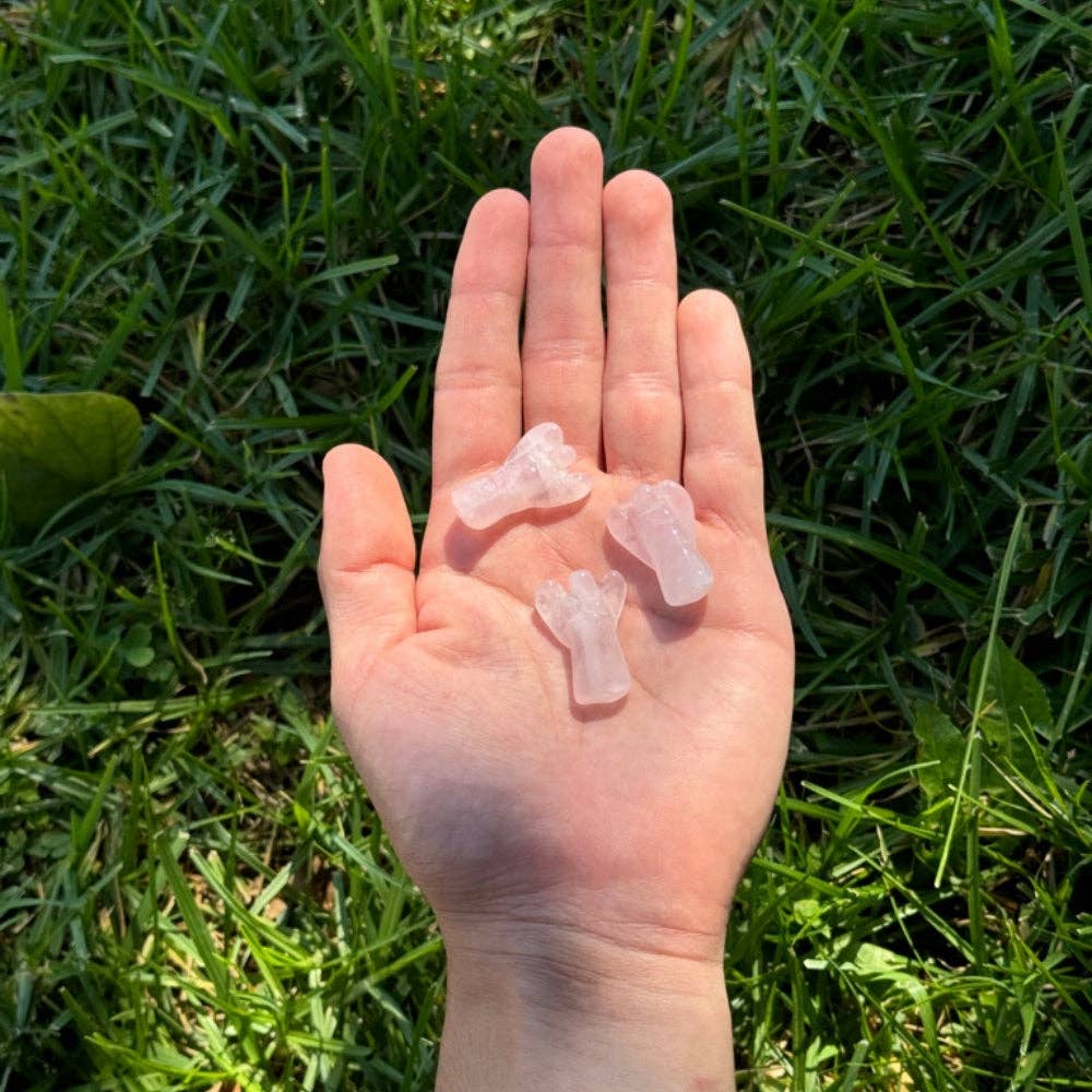 Earths Elements Wholesale - Vente Pierre et cristal de spiritualité - Mini Ange en Cristal - Quartz Rose1