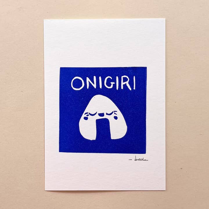 Linogravure 10cm x 15 cm (A6) - Onigiri for wholesale by beeb