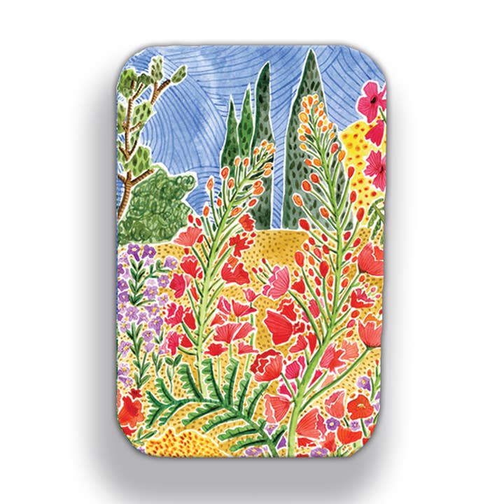 Floral Landscape Wood Magnet for wholesale by Mary M Spencer Design