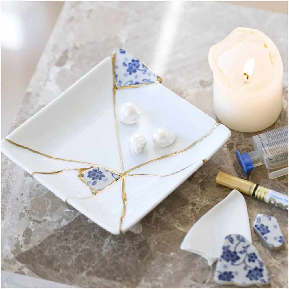 Hobbygroep - Vente Kit de bricolage - Set Hobby CC Bol Kintsugi bleu, or et blanc2