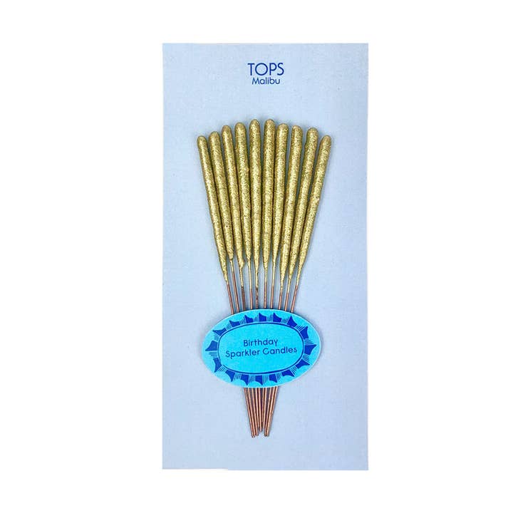 TOPS Malibu - Wholesale Sparkler - Mini 4" Gold Sparkler Candles - Birthday - Set of 10 - Asst