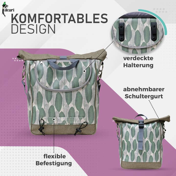 Ikuri - Wholesale Biking Accessories - Bicycle bag for luggage rack single bag Banana Leafs
