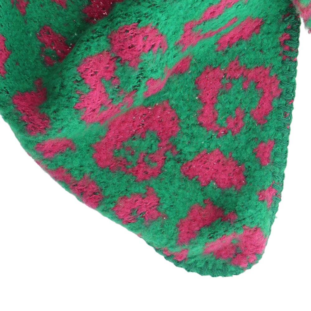 LOT83 – Cachecol - Mulher por atacado – Cachecol Nina Leopard Verde2