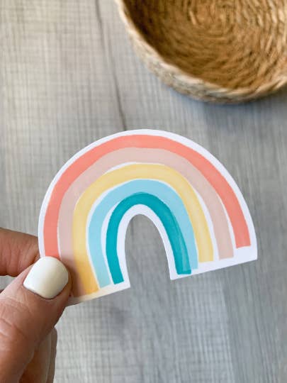 Pastel Rainbow, Sticker for wholesale by Amalie Maren Designs