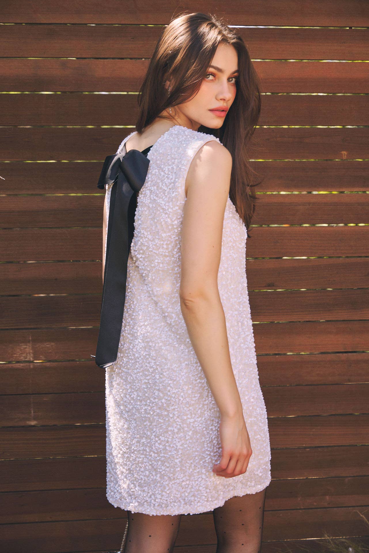 idem ditto - Vente Robe – femme - ROBE EN VELOURS À PAILLETTES MAGIQUES DE FÊTE AVEC RUBAN CONTRASTÉ AU DOS19