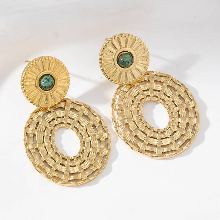 Runde hængende øreringe - Coralie for engroshandel hos Lovelika