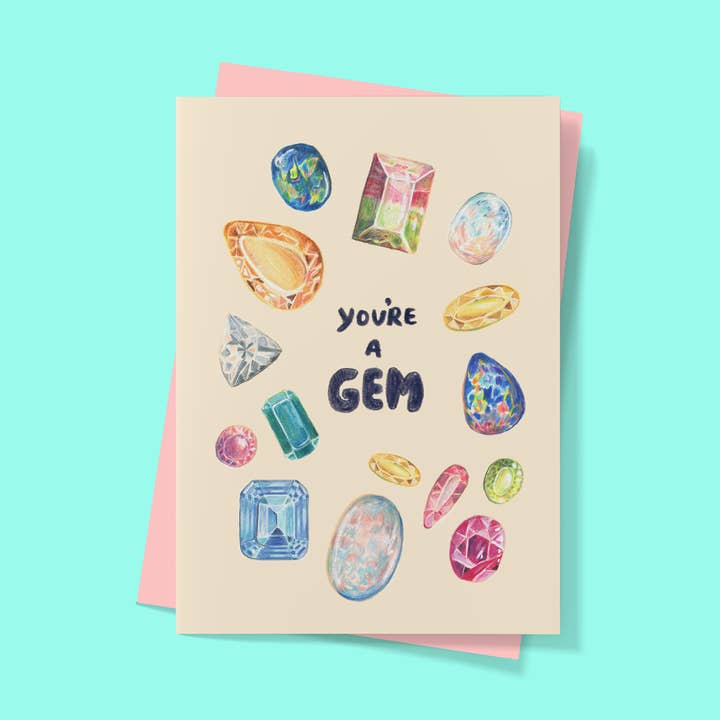 You're a Gem Grußkarte für den Großhandel von Amy Blue Illustration