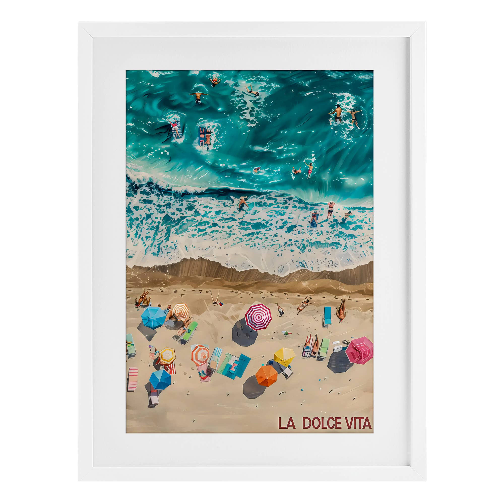 Stupell Industries - Wholesale Wall Sign - Family Beach Dolce Vita - Print Under Glass Wall Art13