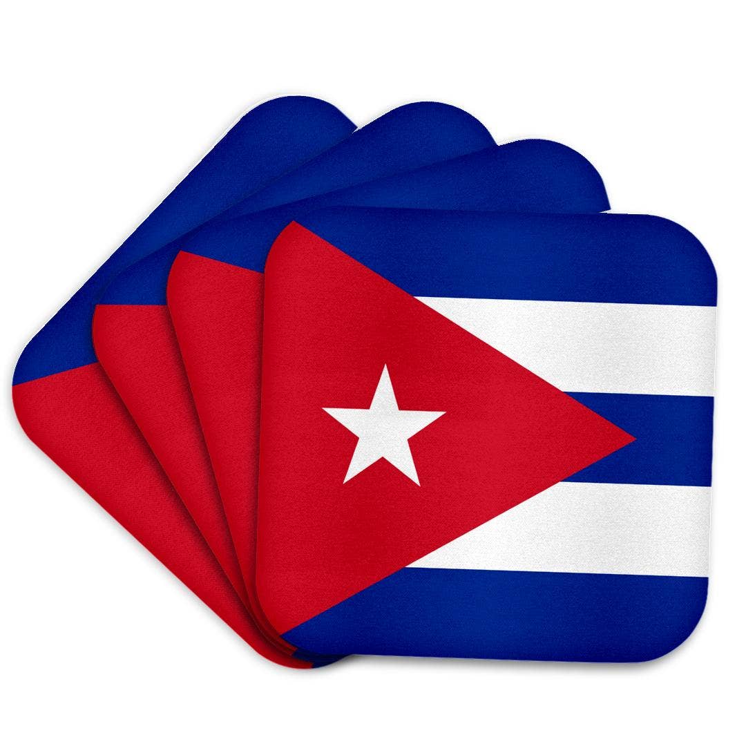 3dRose - Venta al por mayor Posavasos - 3dRose, Bandera de Cuba - Rayas azules cubanas triángulo rojo estrella blanca - País insular caribeño banderas del mundo, Posavasos7