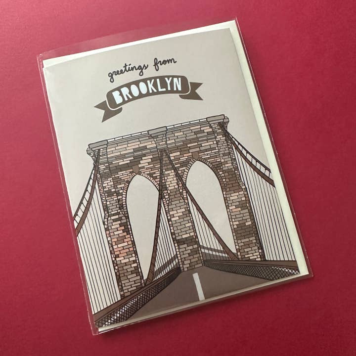 Brooklyn Bridge Greeting Card New York City NYC Souvenir for wholesale by Made by Nilina
