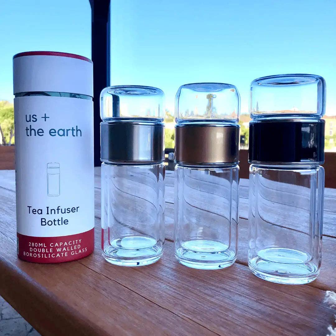 Us and The Earth - Wholesale Tea Strainer/Infuser - Double Wall Glass Tea Infuser Drink Bottle10