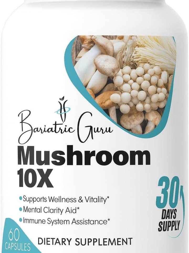10 Mushroom Supplement – Lions Mane, Reishi & Cordyceps 60 for wholesale by Bariatric Guru