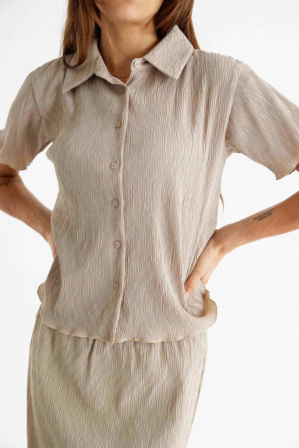 All Row - Vente Chemise à col boutonné – femme - Le haut Linnea46