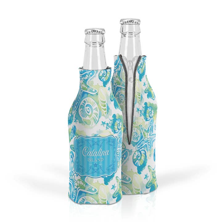 Customizable Scuba Foam Zippered Bottle: Seashell Dream for wholesale by Matrix