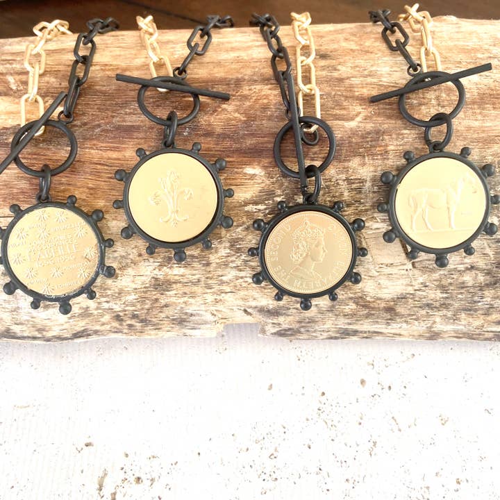 VB&CO Designs Handmade Jewelry - Wholesale Pendant/Charm Necklace - Mixed metal bee queen fleur de lis horse coin jewelry5