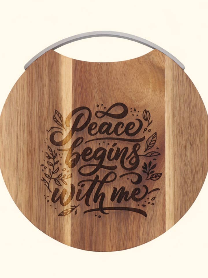 Peaceful Moments Cheese Board Wall Hanging for wholesale by Buddha Groove