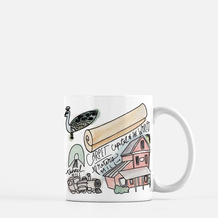 Dalton, Georgia Aquarell-Tasse, Keramik, 11 oz für den Großhandel von Signet Sealed