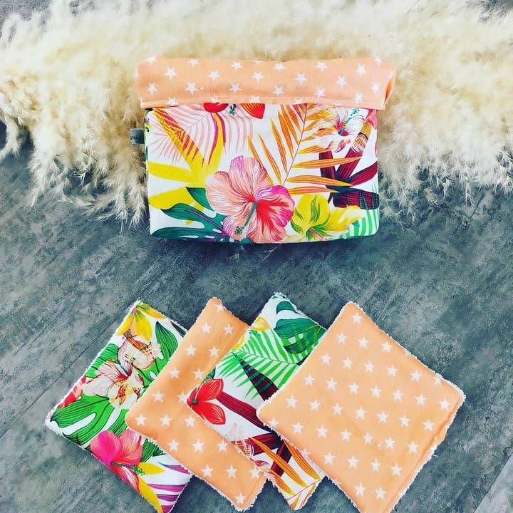 LES PETITS TITOUS - Vendita all'ingrosso Struccanti - Set cesta con 8 salviette lavabili assortite21