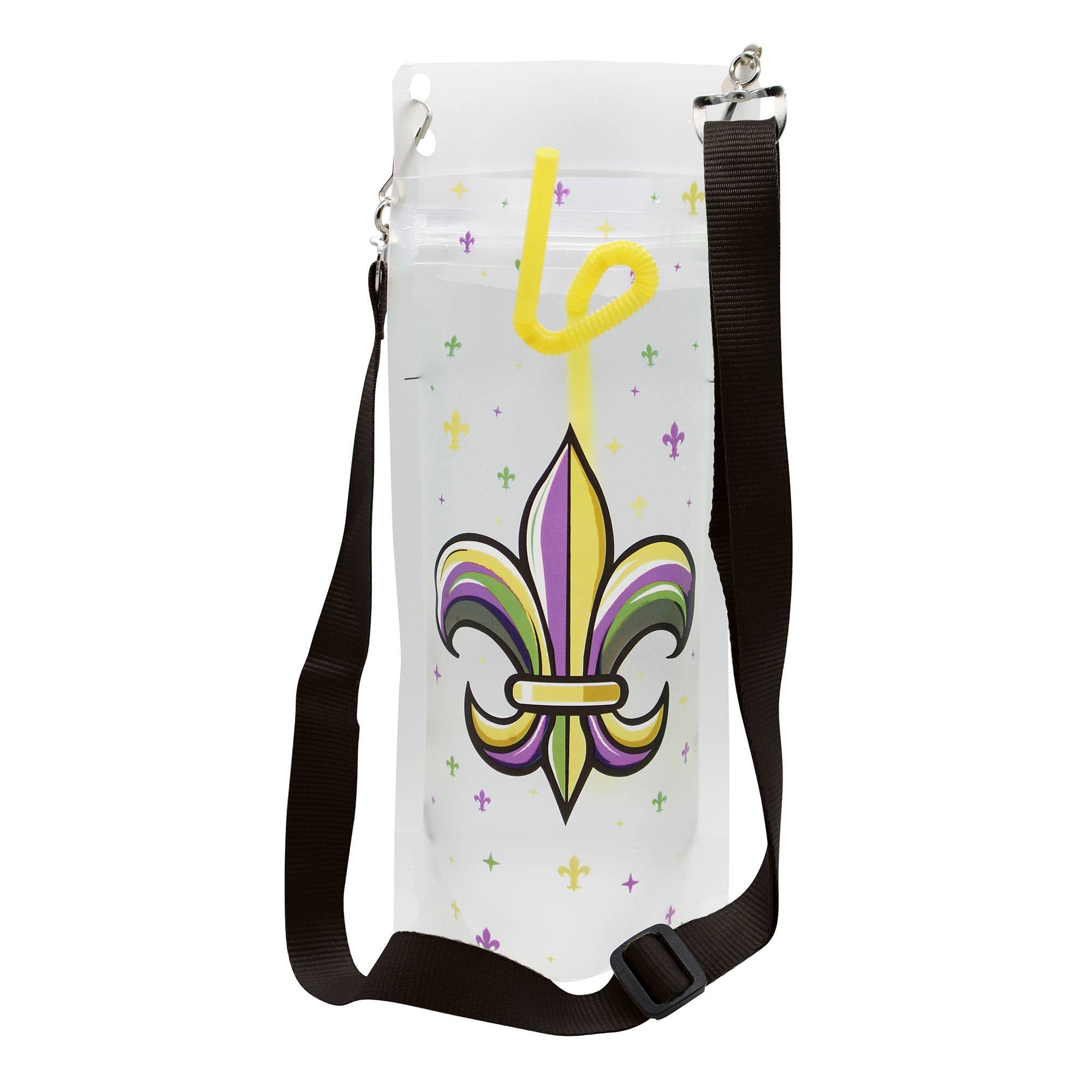 NeckSip – wholesale Party gift – FLEUR-DE-LIS Mardi Gras Wearable Drink Pouches (16oz | 2-pk)1