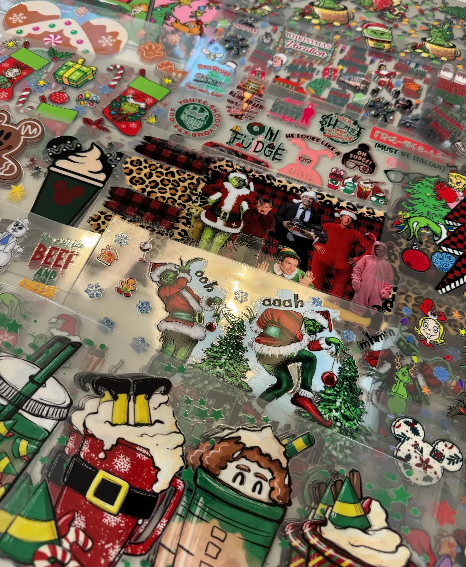 Crafty Treasures - Vente Autocollant - Lot de 5, 10, 25, 50 ou 100 emballages UV DTF 16 oz pour Noël, 7