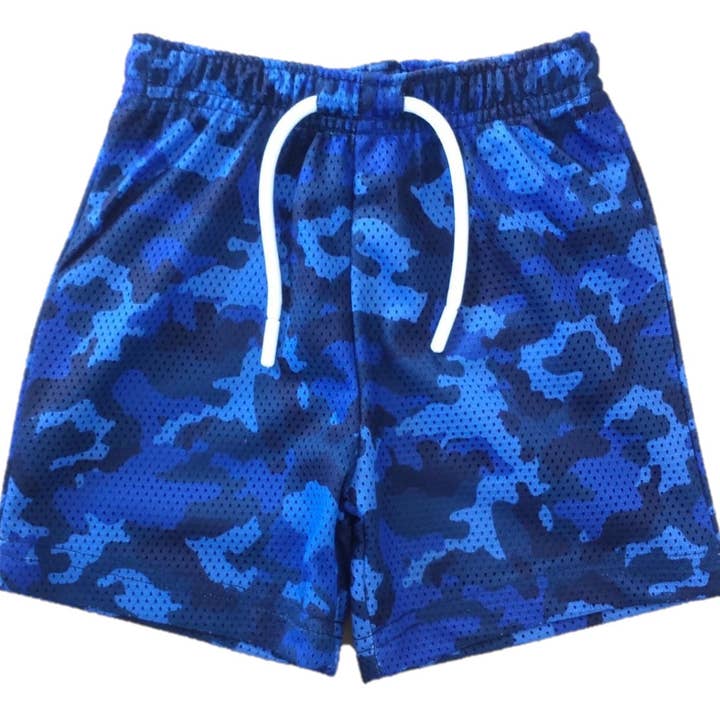 E35596 Cobalt Camo Mesh Shorts for wholesale by 🤍Baby Steps and Mish Kids