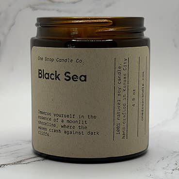 Black Sea - 4.5oz Soy Candle for wholesale by One Drop Candle Co.