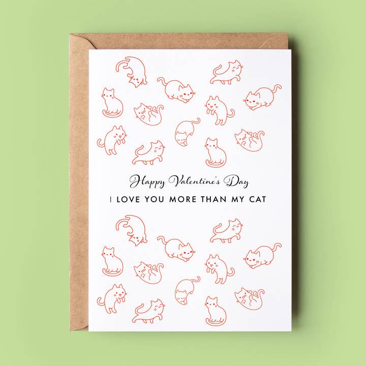 Te quiero más que a mi gato. para venta al por mayor de Wonky Cards