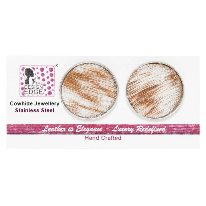 The Design Edge - Wholesale Stud/Post Earrings - Uganda - Stud Earrings - Cowhide 20MM Stainless Steel