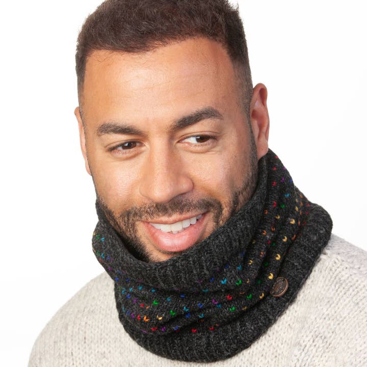 Black Yak Ltd - Wholesale Balaclava - Women's - Rainbow Tick Snood - Hand Knitted Wool - Fair Trade9