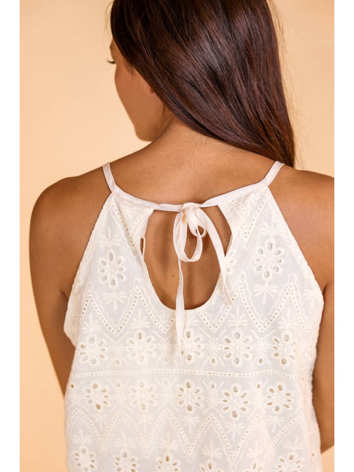 Cream Eyelet Tank for wholesale on Faire