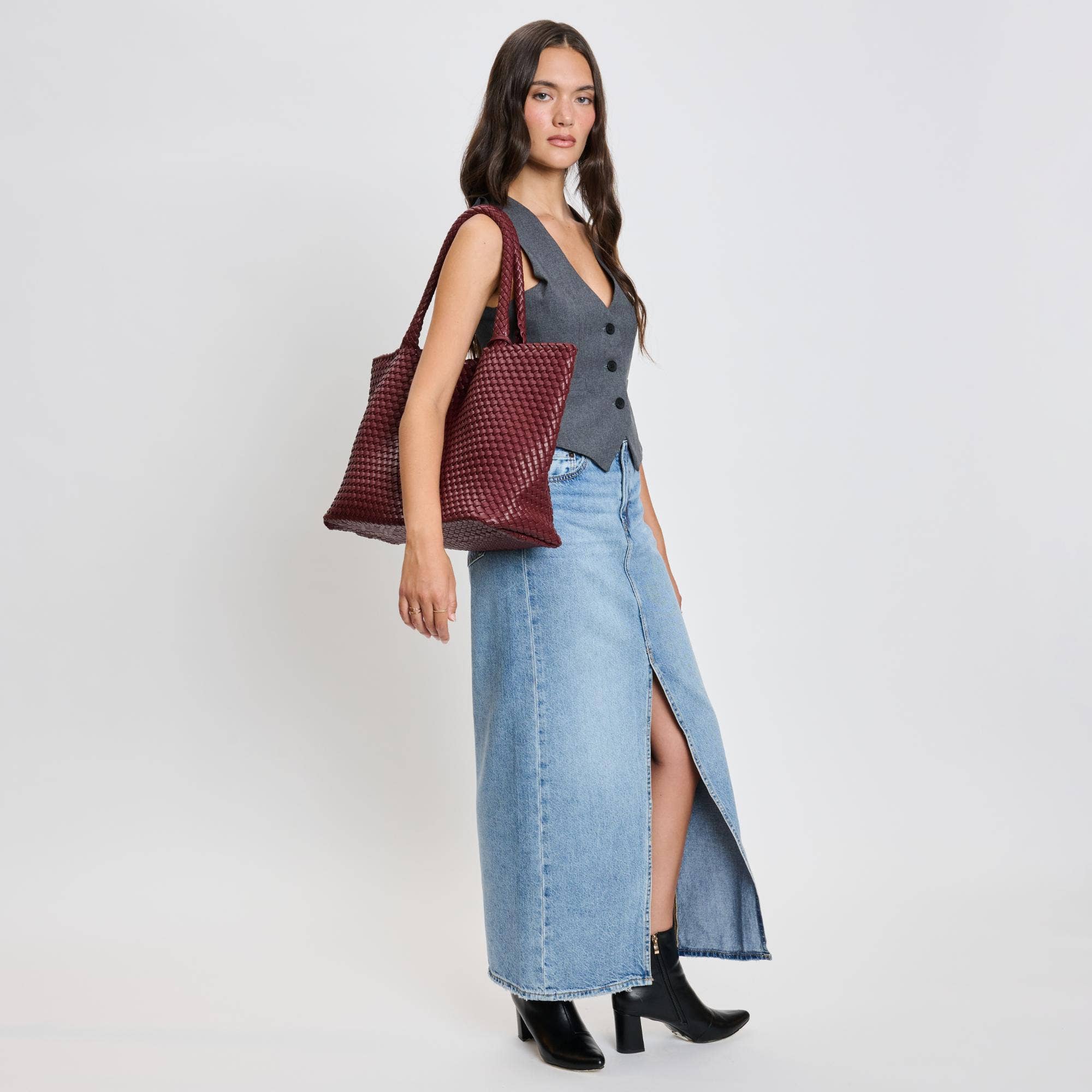 Moda Luxe - Vendita all'ingrosso Borsa tote - Donna - Borsa tote intrecciata in pelle vegana Solana66