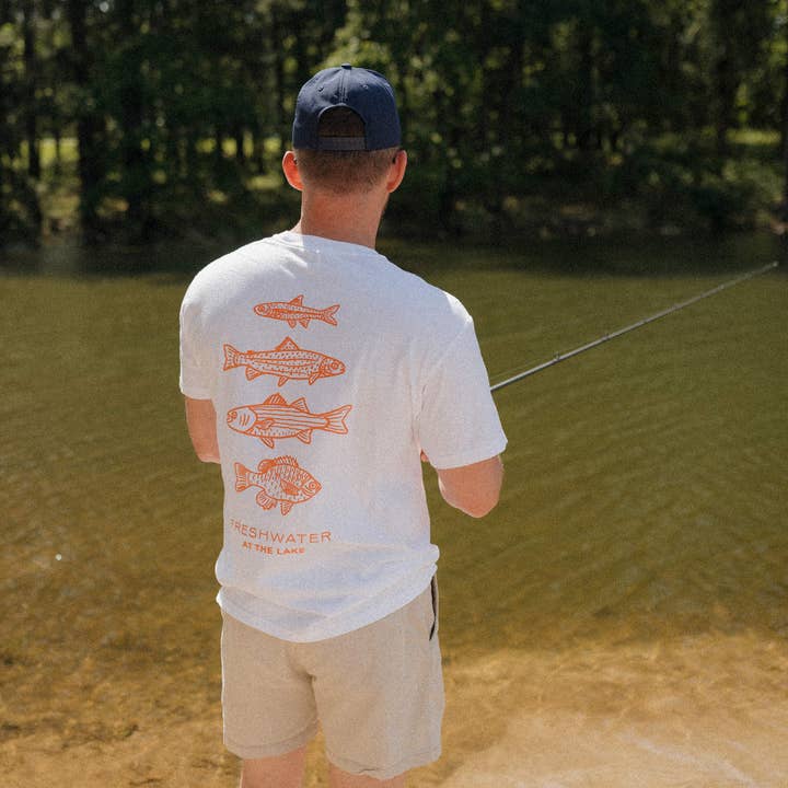 Freshwater Curated Goods - Wholesale Screen Printed T-Shirt - Unisex - AT THE LAKE | Freshwater Fish Unisex Tee