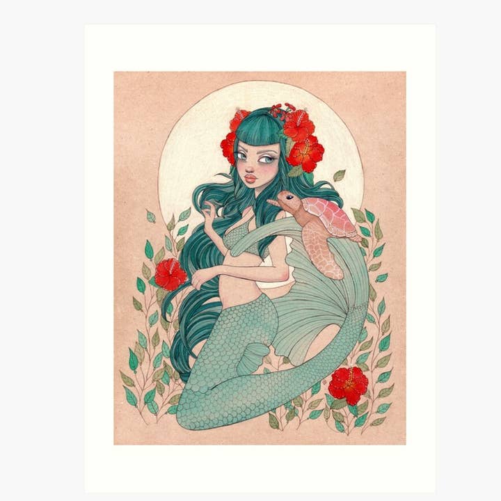 Reproduction artistique sous la lune de Tahiti pour la vente par The Art of Lea Barozzi