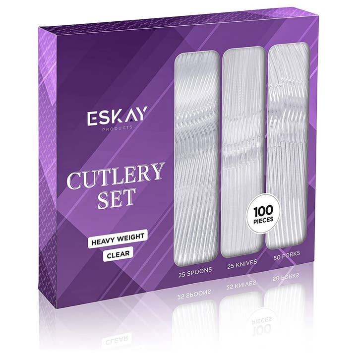 ESKAY Products - Wholesale Assorted Cutlery Set - Heavy Weight Plastic Silverware Combo Set