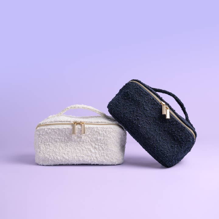 Bouclé Cosmetic Case for wholesale by Beauty Sleep Co
