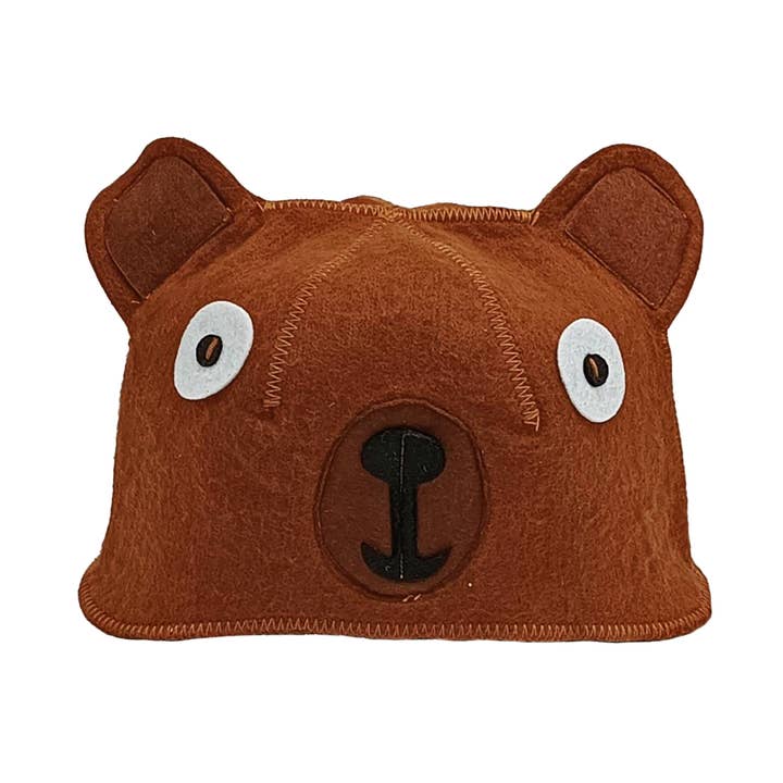 Hat for sauna and bath Bear artificial felt Brown LC-920 for wholesale by SUNROZ