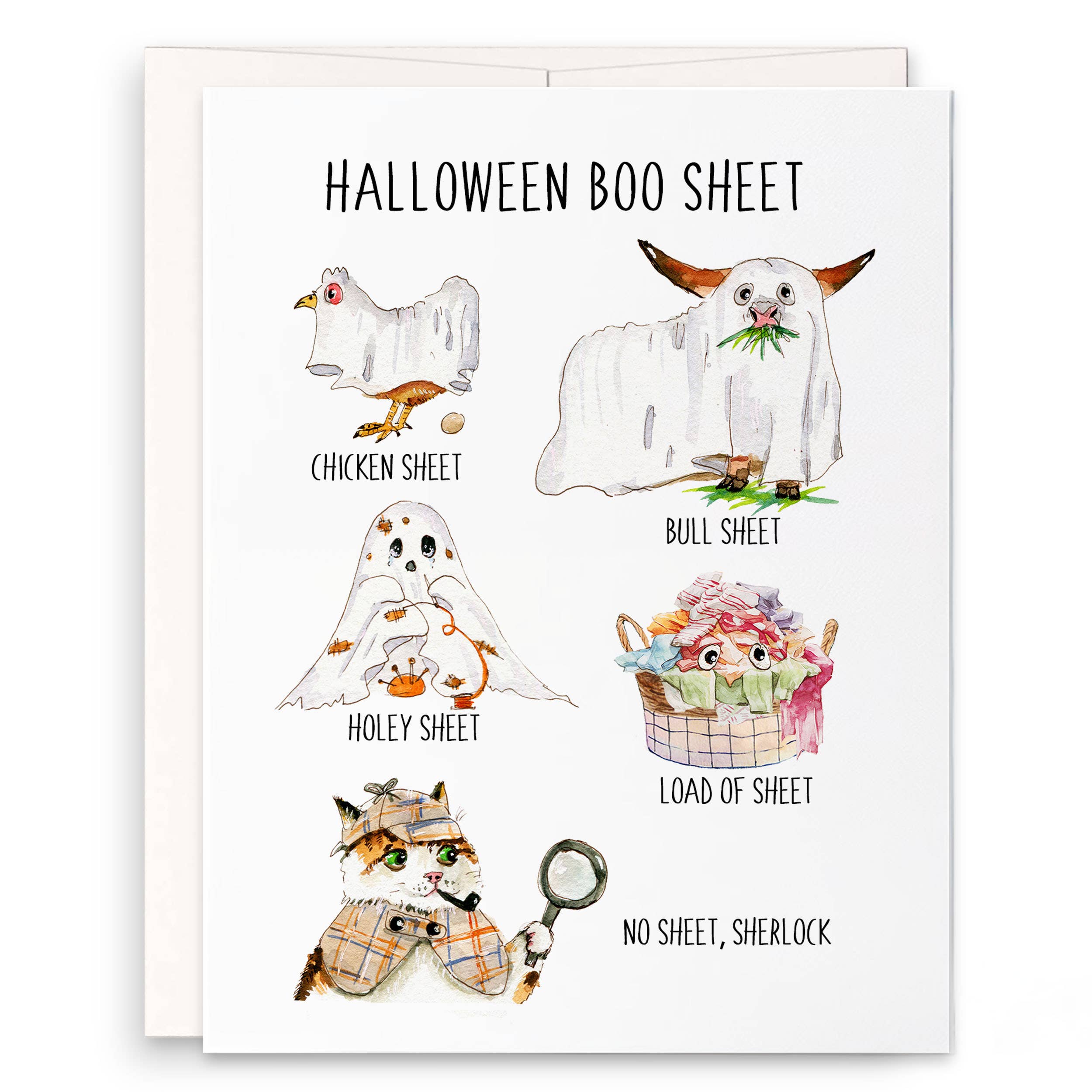 Liyana Studio - Wholesale Halloween Card - Boo Sheet Costumes - Funny Halloween Card0