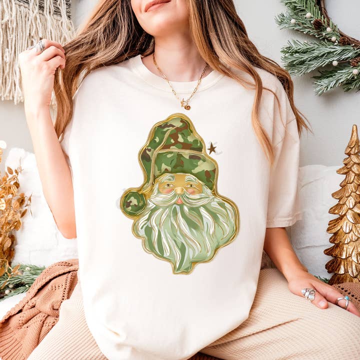 Camo Santa Transferência de Calor DTF por atacado de Trendy Transfers