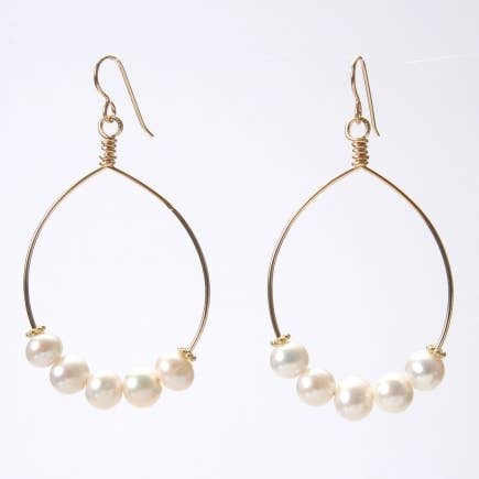 Boucle d'oreille Cristina Cinq Pearl (Gold Fill) pour la vente par Wendy Perry Designs