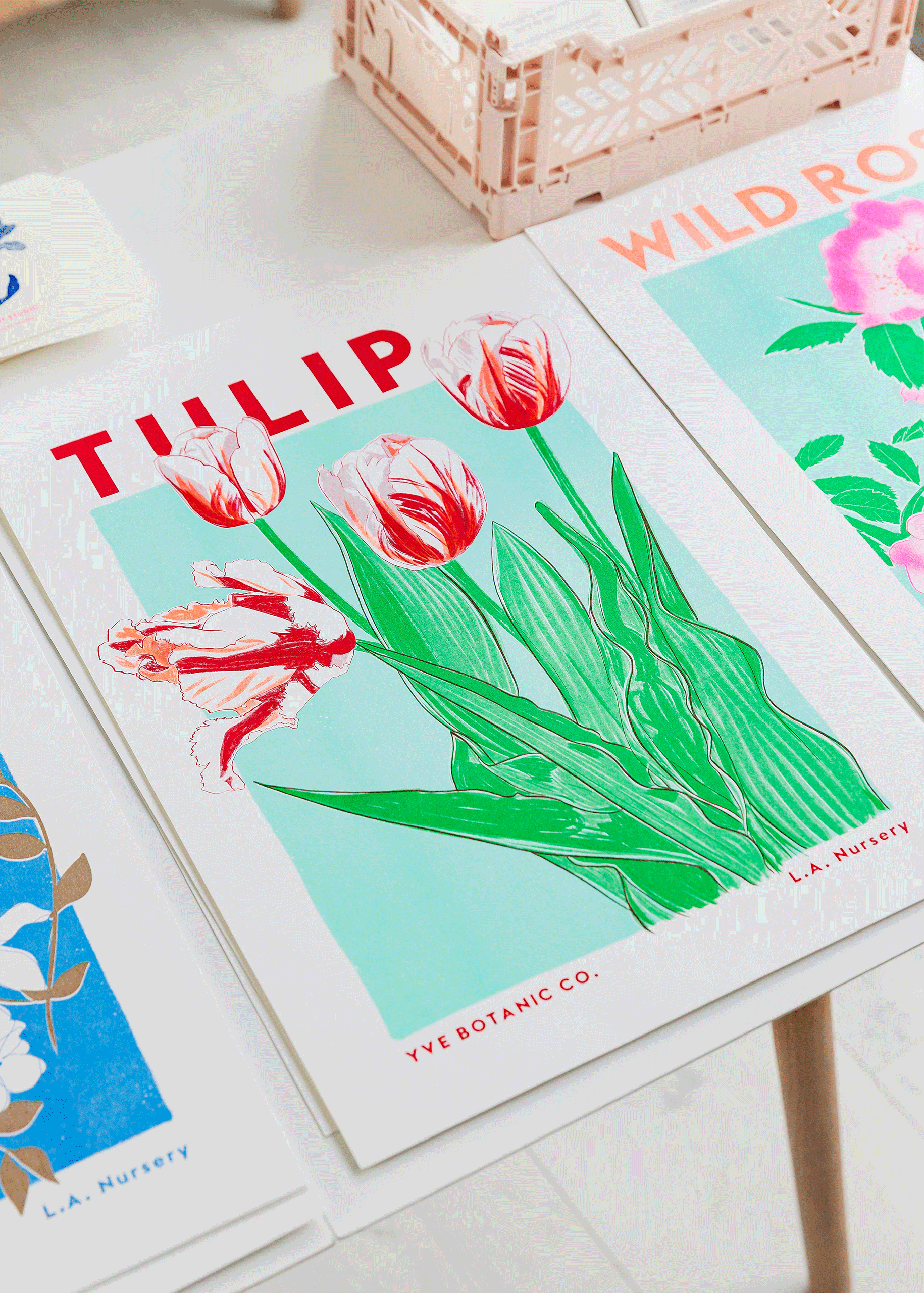 Eve Print Studio. - Wholesale Art Print - Tulip Flower Risograph Print1